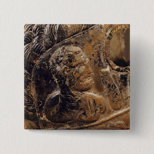 Detail van het gladiatormasker vierkante button 5,1 cm (Voorkant)