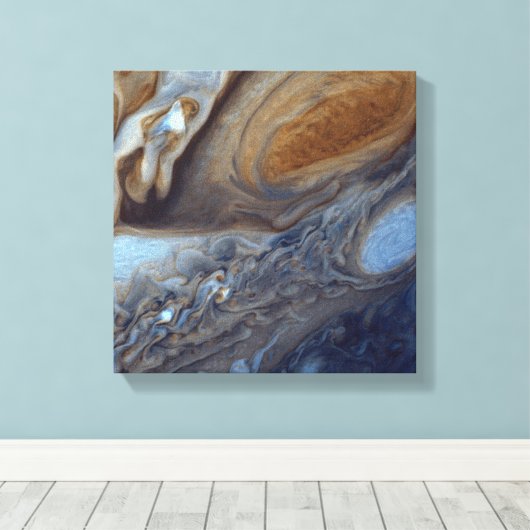 Detail van Jupiter Atmosphere Great Red Spot Canvas Afdruk (Insitu (Houten vloer))