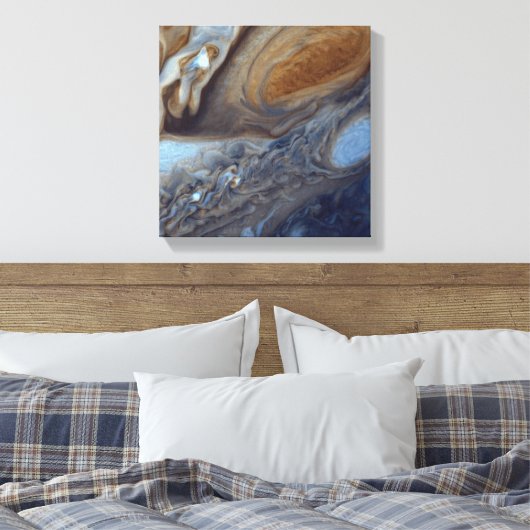 Detail van Jupiter Atmosphere Great Red Spot Canvas Afdruk (Insitu (Slaapkamer))