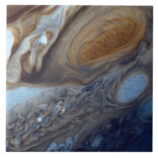 Detail van Jupiter Atmosphere Great Red Spot Tegeltje (Voorkant)