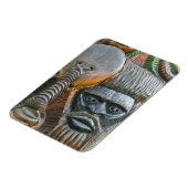 Detail van Kanak-totempaal, Noumea, New New Magneet (Linkerzijde)