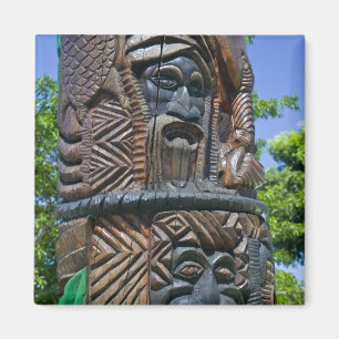Detail van Kanak-totempaal, Noumea, Nieuw 2 Magneet