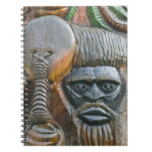 Detail van Kanak-totempaal, Noumea, Nieuw Notitieboek
