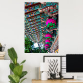 Detail van Koreaanse tempel Poster (Thuiskantoor)