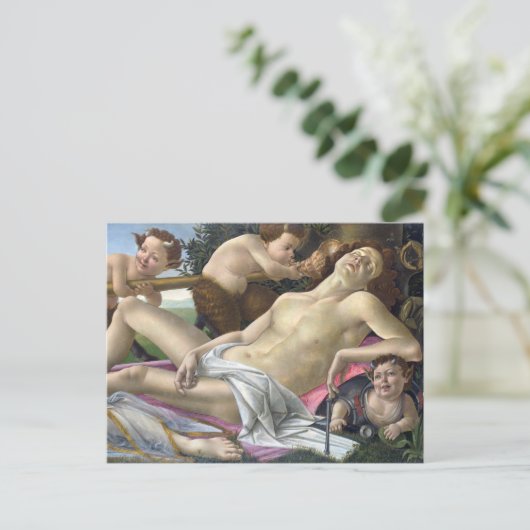 Detail van Mars, Venus en Mars door Botticelli Briefkaart (Staand voorkant)