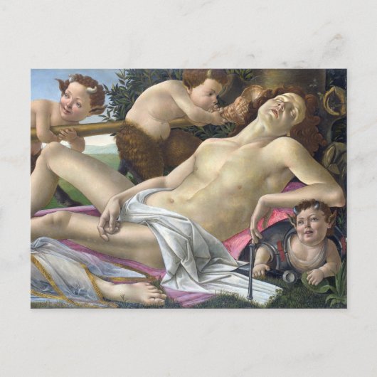 Detail van Mars, Venus en Mars door Botticelli Briefkaart (Voorkant)