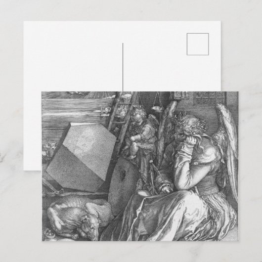 Detail van Melancholia I door Albrecht Dürer (1514 Briefkaart (Voorkant / Achterkant)