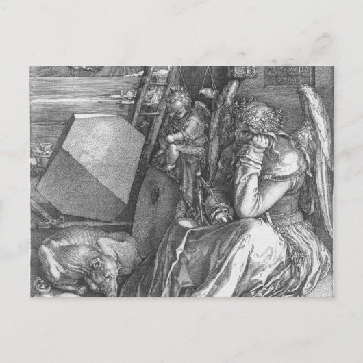 Detail van Melancholia I door Albrecht Dürer (1514 Briefkaart (Voorkant)