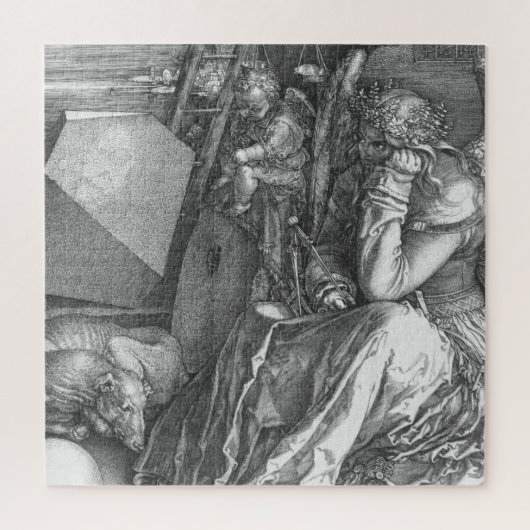 Detail van Melancholia I door Albrecht Dürer (1514 Legpuzzel (Verticaal)