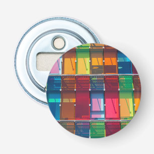 Detail van multicolor commercieel gebouw button flesopener