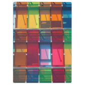 Detail van multicolor commercieel gebouw klembord (Achterkant)