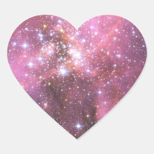 Detail van NGC 346 in Roze Hart Sticker (Voorkant)