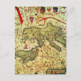 Detail van Noord-Afrika en Europa Briefkaart