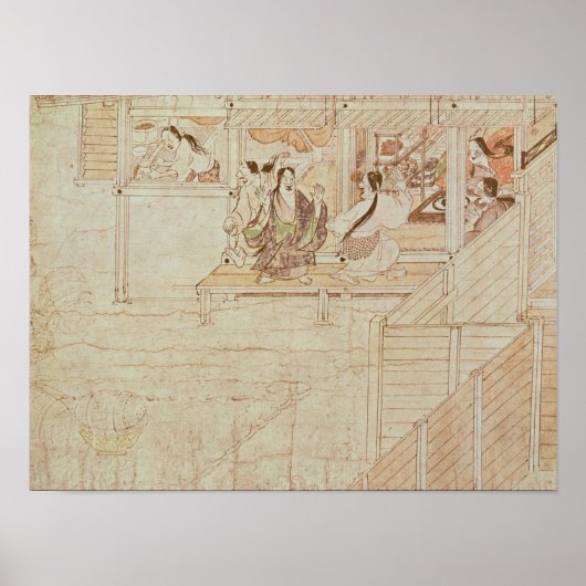 Detail van Shigisan Engi Emaki, Kamakura Period Poster (Voorkant)