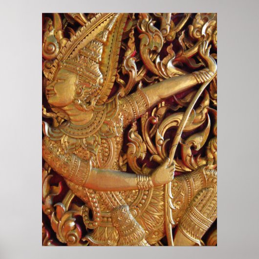 Detail van Thaise Boeddhistische Tempel Poster (Voorkant)