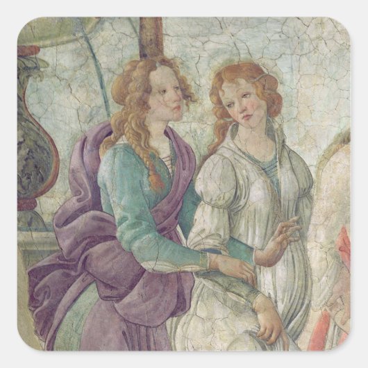 Detail van Venus en de Graces Vierkante Sticker (Voorkant)
