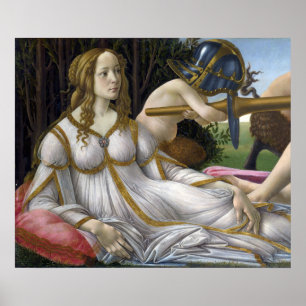 Detail van Venus, Venus en Mars door Botticelli Poster