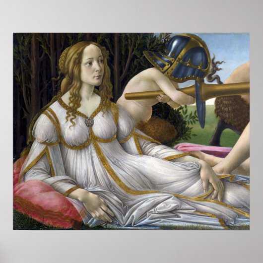 Detail van Venus, Venus en Mars door Botticelli Poster (Voorkant)