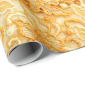 Detail van weefsel van gouden kant van weefsel cadeaupapier (Rol Hoek)