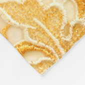 Detail van weefsel van gouden kant van weefsel fleece deken (Hoek)