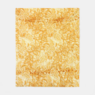 Detail van weefsel van goudpalen fleece deken