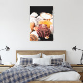 Detail van zeeschelpen van over de hele wereld canvas afdruk (Insitu (Slaapkamer))