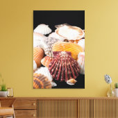 Detail van zeeschelpen van over de hele wereld canvas afdruk (Insitu (Woonkamer))