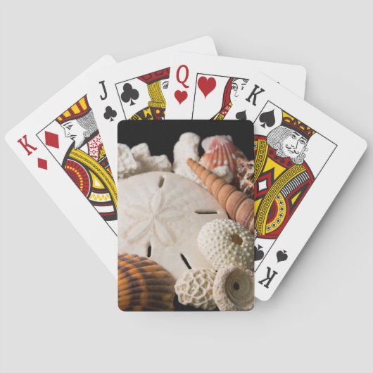 Detail van zeeschelpen van over de hele wereld pokerkaarten (Achterkant)