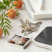 Detail van zeeschelpen van over de hele wereld sleutelhanger (Zijkant)