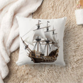Detailed 3D Rendering of a Pirate Ship Kussen (Deken)