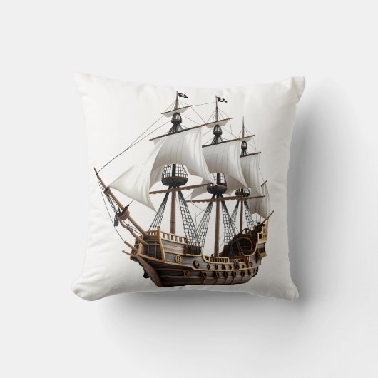 Detailed 3D Rendering of a Pirate Ship Kussen (Voorkant)