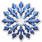Detailed Blue Snowflake Sticker (Voorkant)