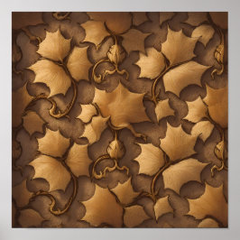 Detailed Carved Ivory Wallpaper - Luminous Texture Poster