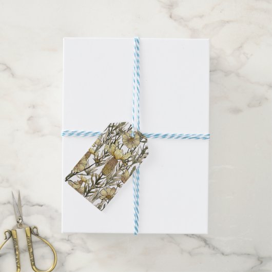 Detailed Floral Pattern Cadeaulabel (Met Touw)