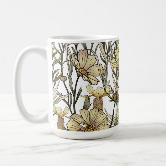 Detailed Floral Pattern Koffiemok (Links)