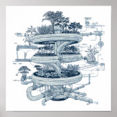 Detailed Futuristic Art: Hydroponic Helix System Poster (Voorkant)