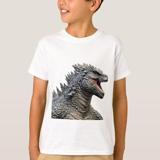 Detailed Head of Roaring Godzilla Monster T-shirt (Voorkant)