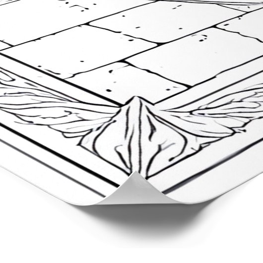 Detailed Knight's Heraldic Shield Coloring Page Poster (Hoek)