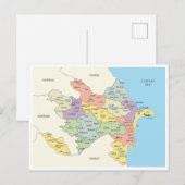 Detailed map of Azerbaijan Regions Briefkaart (Voorkant / Achterkant)