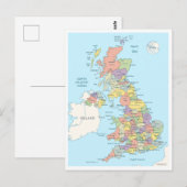 Detailed map of United Kindom Briefkaart (Voorkant / Achterkant)