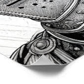 Detailed Medieval Knight Helmet Coloring Page Poster (Hoek)