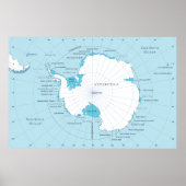 Detailed Polar Map of Antarctica and the Surroundi Poster (Voorkant)