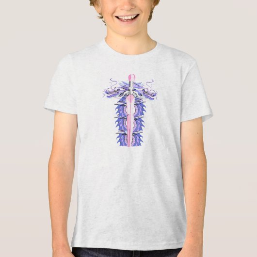 Detailed Purple Dragon Sword Tri-Blend Shirt (Voorkant)
