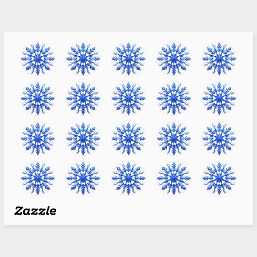 Detailed Snowflake Design Ronde Sticker (Vel)