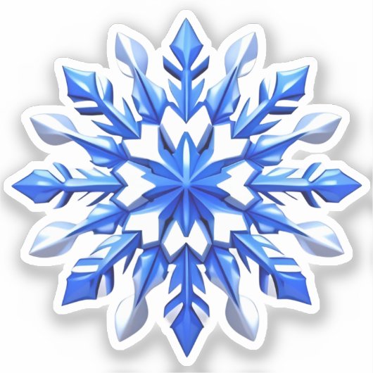 Detailed Snowflake Design Sticker (Voorkant)
