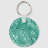 Detailed Swirling Marble-Like in Teal Green Sleutelhanger (Achterkant)