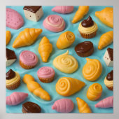 Detailed Undulating Pastry Wallpaper and Art Print (Voorkant)