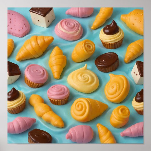 Detailed Undulating Pastry Wallpaper and Art Print (Voorkant)