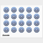 Detailed White Snowflake Design Ronde Sticker (Vel)