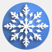 Detailed White Snowflake Design Ronde Sticker (Voorkant)